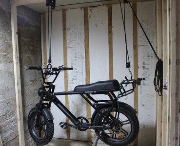 bike on hoist.JPG bike on hoist.JPG